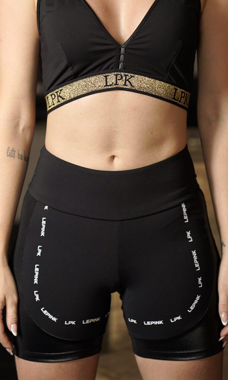 BERMUDA CÓS DUPLO LPK FITNESS  - PRETO